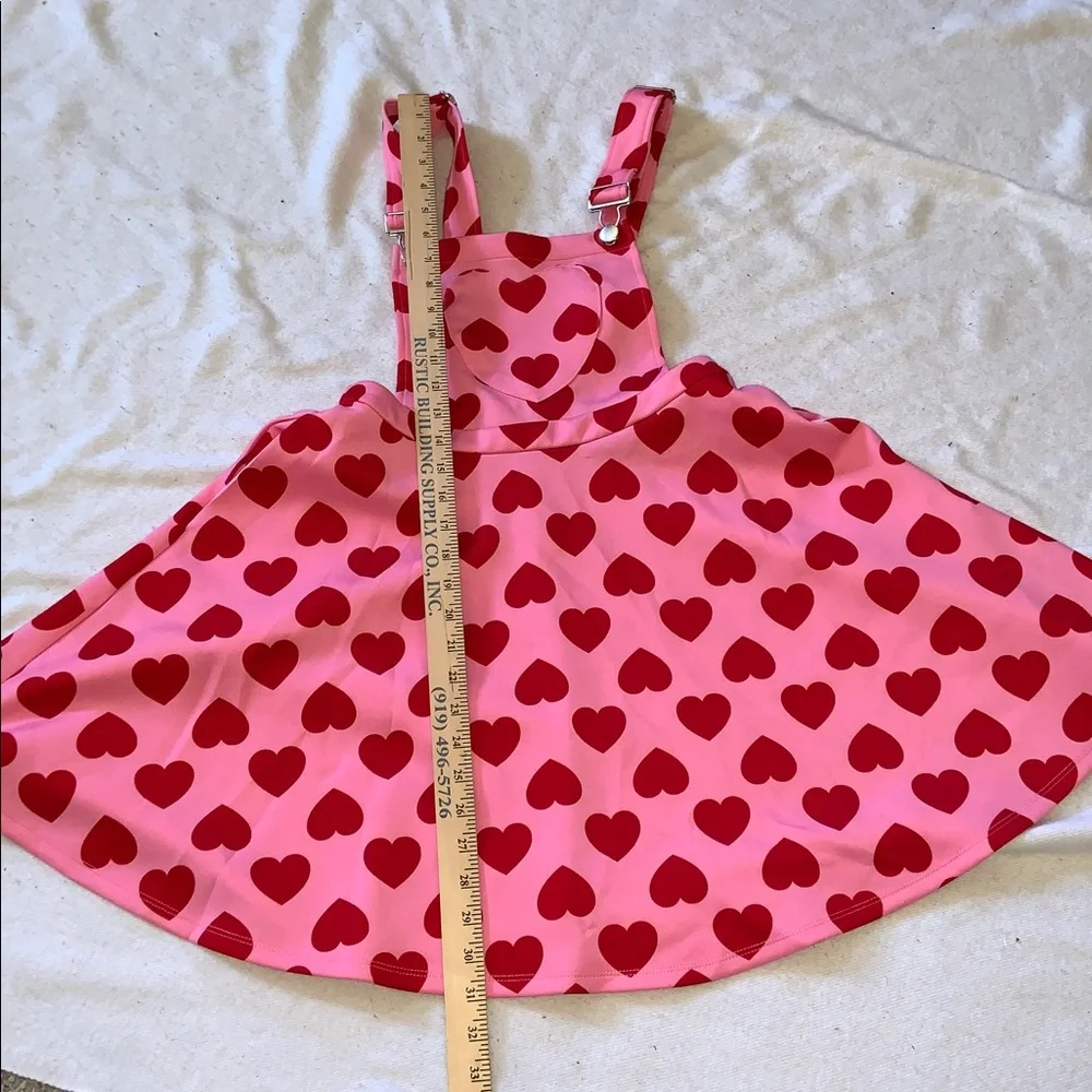 Hot Topic Skirtall Pink Dress with Red Hearts S/M anime cosplay Comic-Con